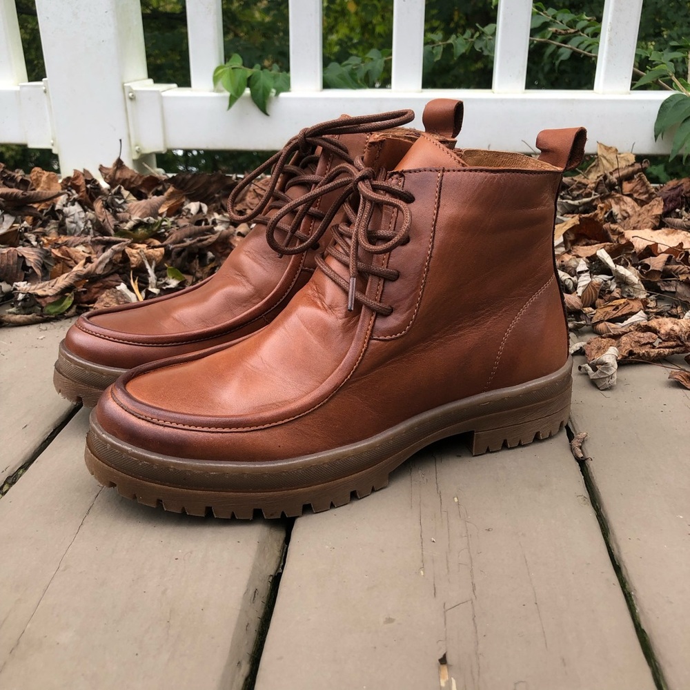 Miz Mooz Brandy Amherst Brown Leather Lace Up Boots